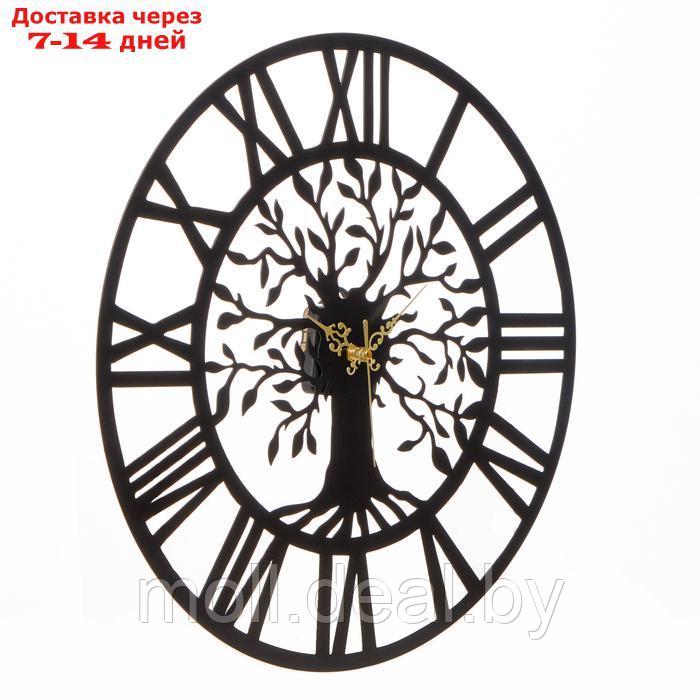 Часы настенные из металла "Древо жизни", плавный ход, d-40 см - фото 2 - id-p220928087
