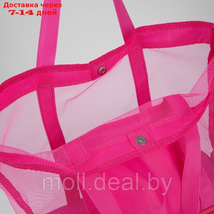 Сумка-шоппер пляжная c термо-карманом , 42*37*15 см, розовый цвет - фото 7 - id-p220924122