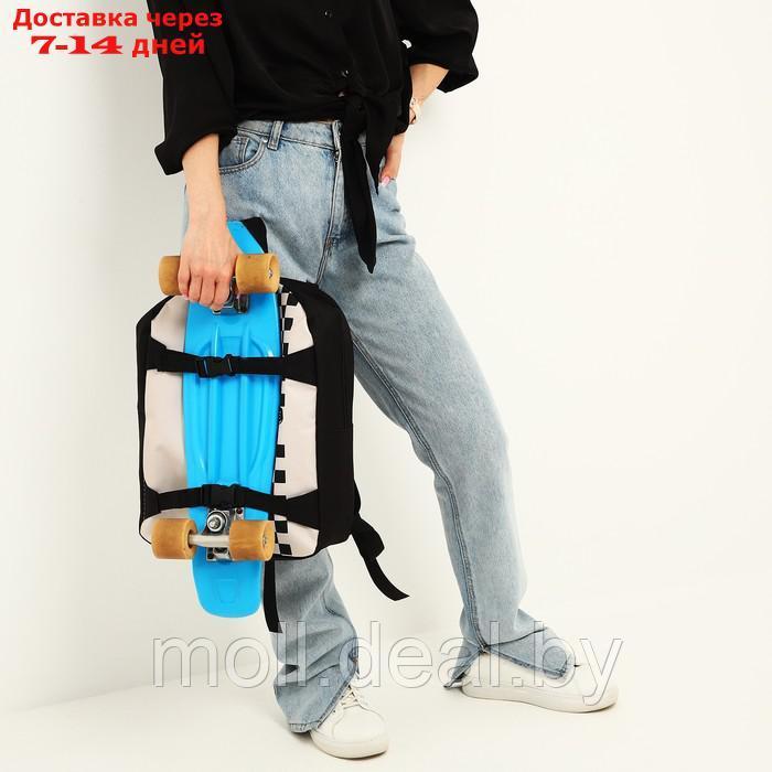 Рюкзак текстильный с креплением для скейта "Skate more", 38х29х11 см, цвет черный - фото 9 - id-p220926127