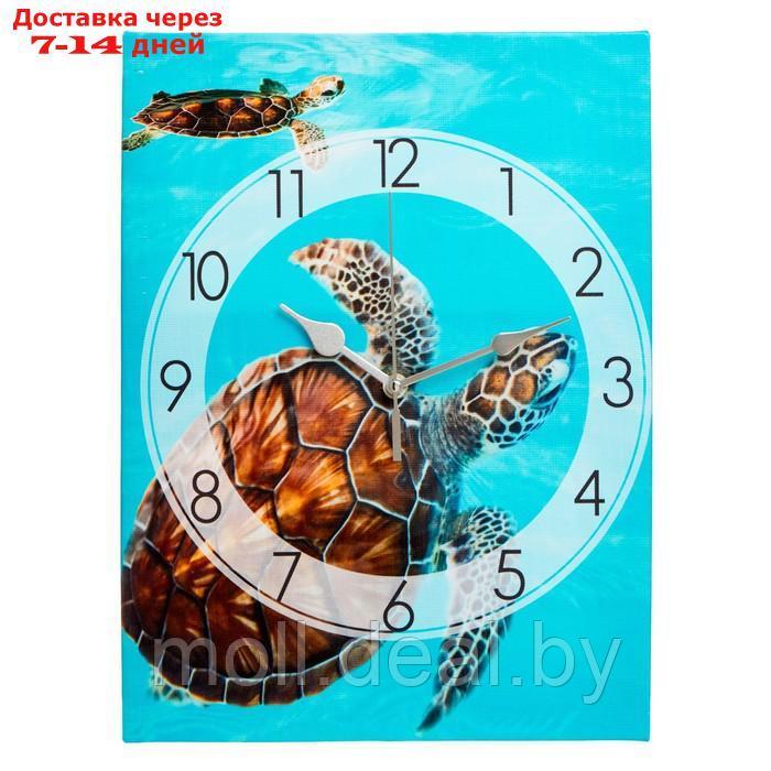 Часы-картина настенные "Морская черепаха", плавный ход, 30 х 40 см - фото 1 - id-p220928115