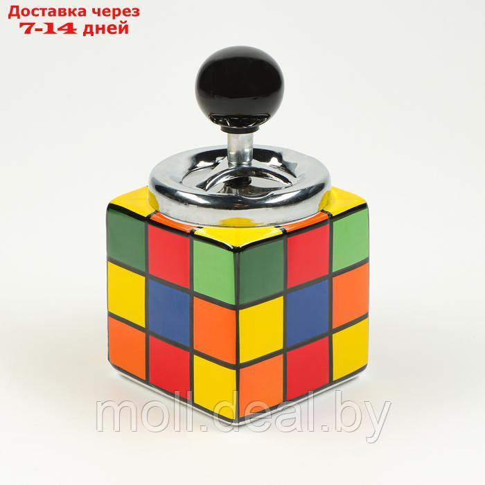 Пепельница бездымная "Кубик Рубик", 14 х 8.5 см, микс - фото 1 - id-p220929169