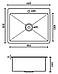 Мойка для кухни из нержавеющей стали врезная с сифоном прямоугольная матовая нержавейка FABIA PROFI 605033, фото 5