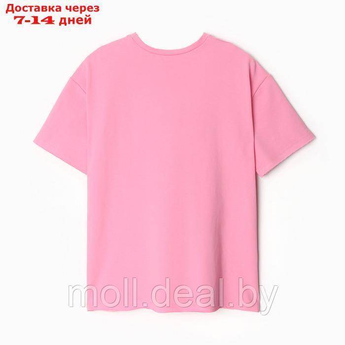 Футболка женская MINAKU: SPORTY & STYLISH цвет светло-розовый, р-р 48 - фото 4 - id-p220928241