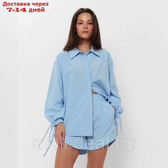 Комплект женский (блузка, шорты) MINAKU: Casual Collection цвет голубой, р-р 44 - фото 1 - id-p220924273