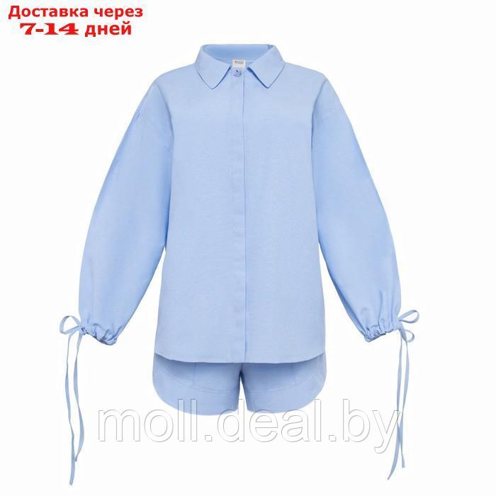 Комплект женский (блузка, шорты) MINAKU: Casual Collection цвет голубой, р-р 44 - фото 6 - id-p220924273