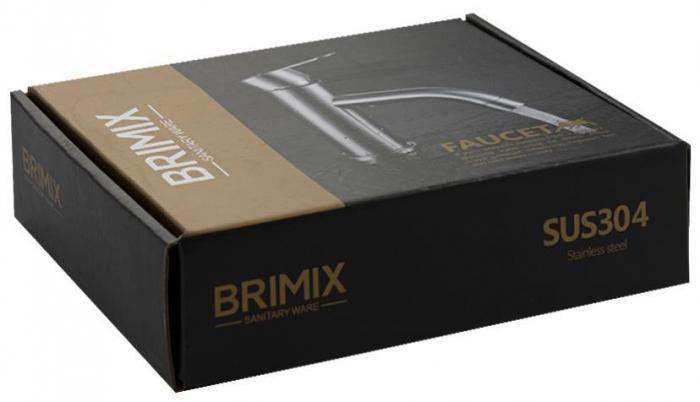 BRIMIX 9351 Смеситель на раковину, шаровый, литой корпус, прямой излив, из нержавеющей стали марки 201, серии - фото 2 - id-p220956258