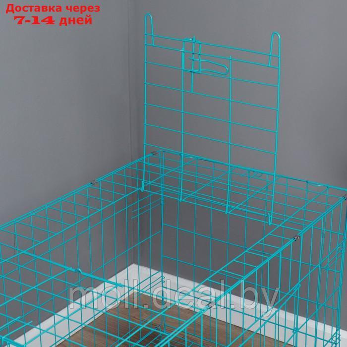 Клетка с люком для собак и кошек, 100 х 60 х 70 см, голубая - фото 5 - id-p220929264