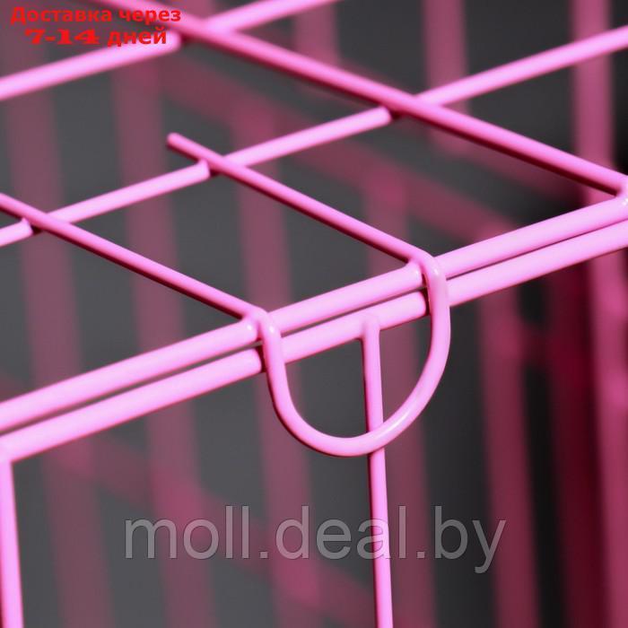 Клетка с люком для собак и кошек, 100 х 60 х 70 см, розовая - фото 7 - id-p220929270