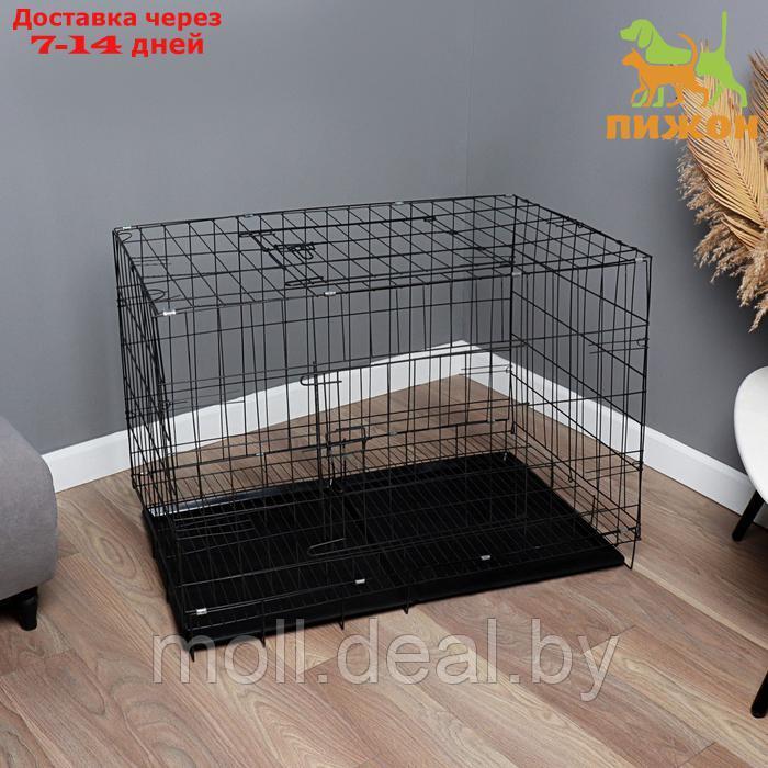 Клетка с люком для собак и кошек, 100 х 60 х 70 см, чёрная - фото 1 - id-p220929272