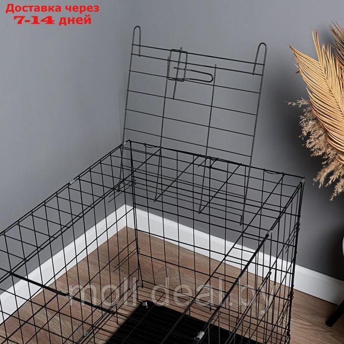 Клетка с люком для собак и кошек, 100 х 60 х 70 см, чёрная - фото 5 - id-p220929272