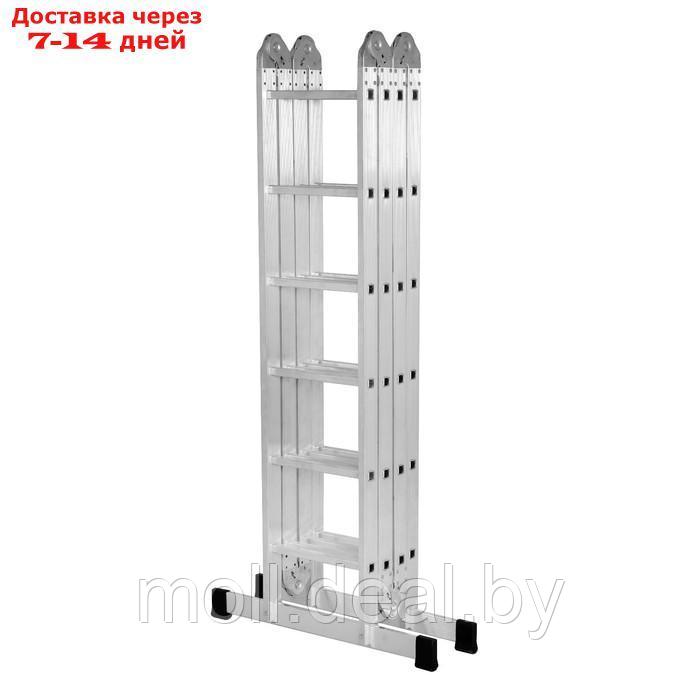 Лестница-трансформер ТУНДРА, алюминиевая, 4х6 ступени - фото 8 - id-p220928308