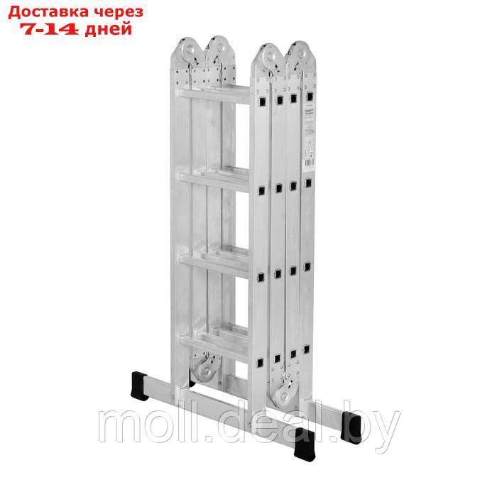 Лестница-трансформер ТУНДРА, алюминиевая, 4х4 ступени - фото 8 - id-p220928313