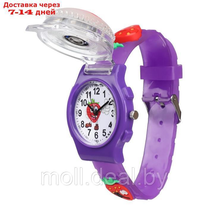 Часы наручные детские, "Клубника", d-3,5 см, ремешок силикон l-21,5 см, с подсветкой - фото 3 - id-p220927295