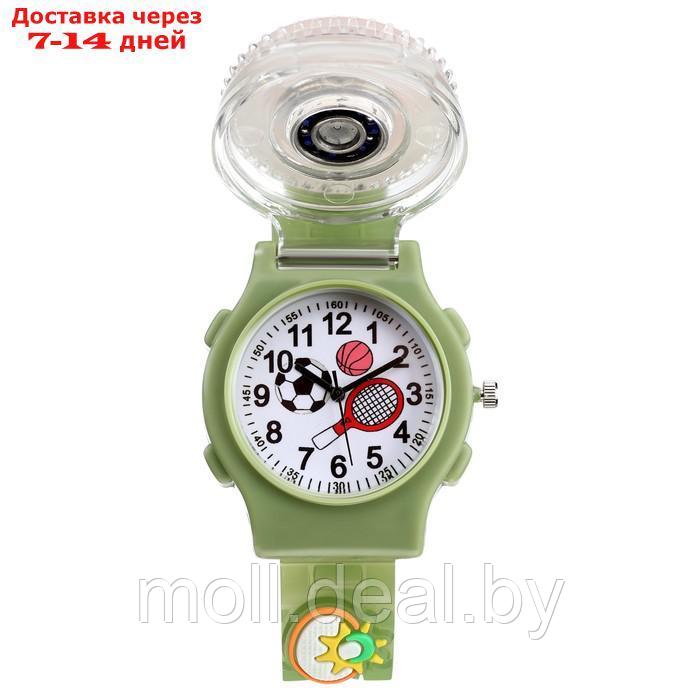 Часы наручные детские, "Спорт", d-3,5 см, ремешок силикон l-21,5 см, с подсветкой - фото 1 - id-p220927296