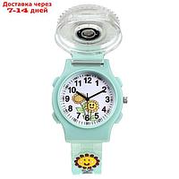 Часы наручные детские, "Подсолнух", d-3,5 см, ремешок силикон l-21,5 см, с подсветкой