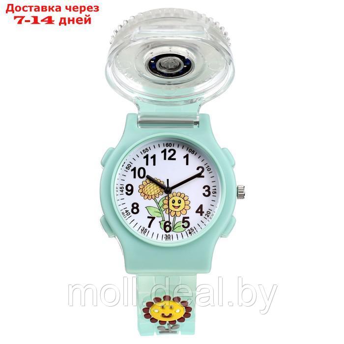 Часы наручные детские, "Подсолнух", d-3,5 см, ремешок силикон l-21,5 см, с подсветкой - фото 1 - id-p220927297