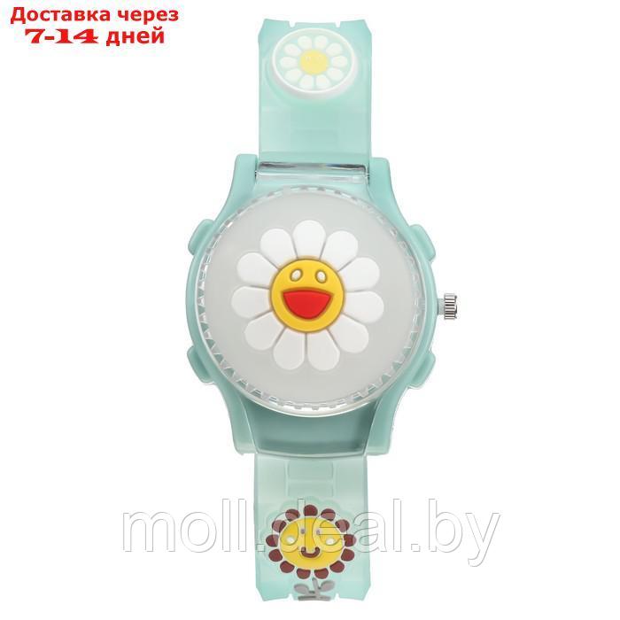 Часы наручные детские, "Подсолнух", d-3,5 см, ремешок силикон l-21,5 см, с подсветкой - фото 2 - id-p220927297