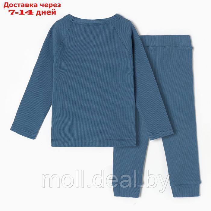 Комплект для мальчика (футболка, брюки), цвет тёмно-голубой, рост 92 см - фото 7 - id-p220927308