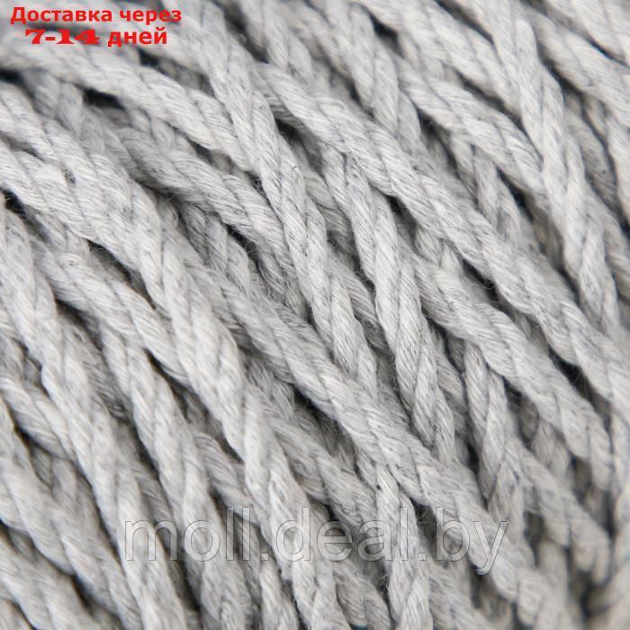 Шнур для вязания 80% хлопок, 20% полиэстер крученый 3 мм, 185г/45м, 07-св.-серый - фото 3 - id-p220928418