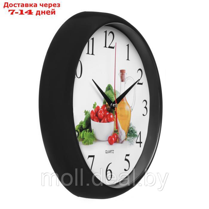 Часы настенные, серия: Кухня, "Овощи и масло", плавный ход, d-26.5 см - фото 2 - id-p220929415