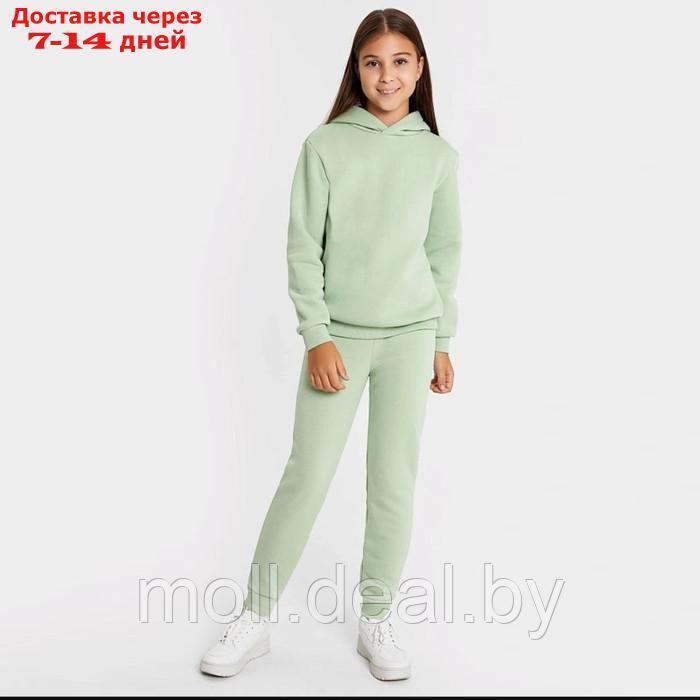 Комплект для девочки (толстовка, брюки), цвет зелёный, рост 92-98 см - фото 1 - id-p220927445