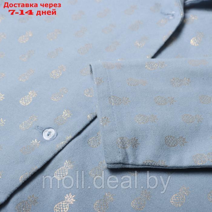 Пижама детская из фланели (рубашка, брюки) KAFTAN "Ананасы", размер 134-140, голубой - фото 7 - id-p220928482