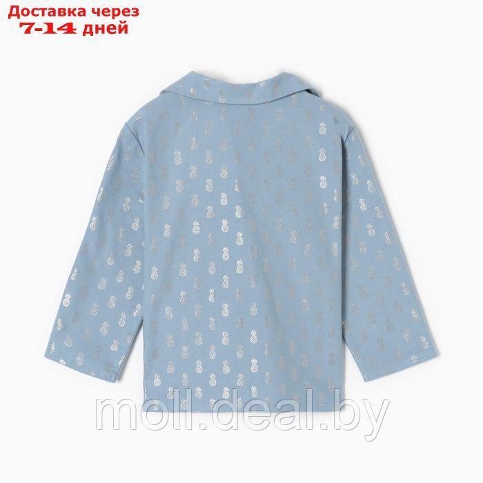 Пижама детская из фланели (рубашка, брюки) KAFTAN "Ананасы", размер 134-140, голубой - фото 8 - id-p220928482