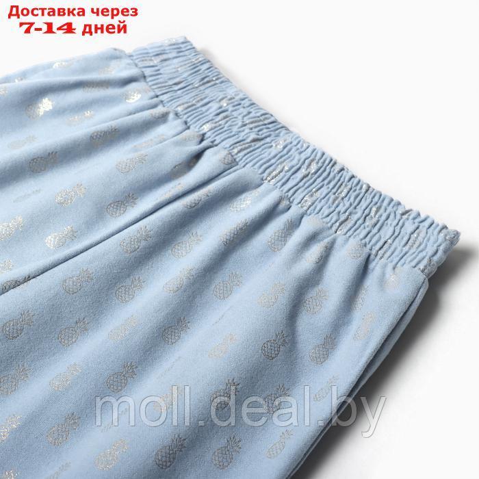 Пижама детская из фланели (рубашка, брюки) KAFTAN "Ананасы", размер 134-140, голубой - фото 10 - id-p220928482