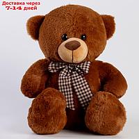 Мягкая игрушка "Медведь" с бантом, 30 см, цвет коричневый