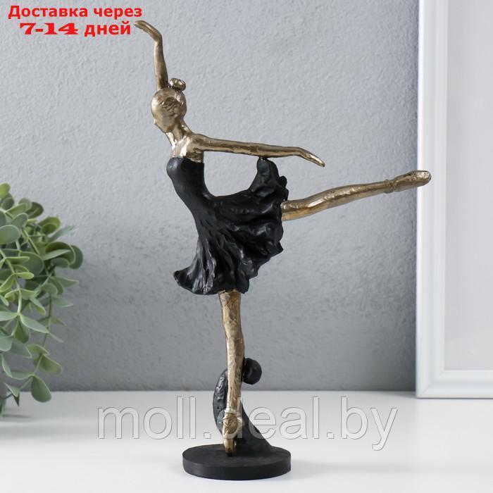 Сувенир полистоун "Танцующая балерина" бронза с чёрным 19х7х28 см - фото 4 - id-p220929480