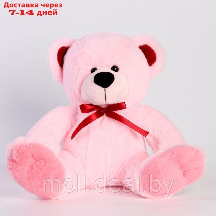 Мягкая игрушка "Медведь" с бантом, 40 см, цвет светло-розовый - фото 1 - id-p220928552