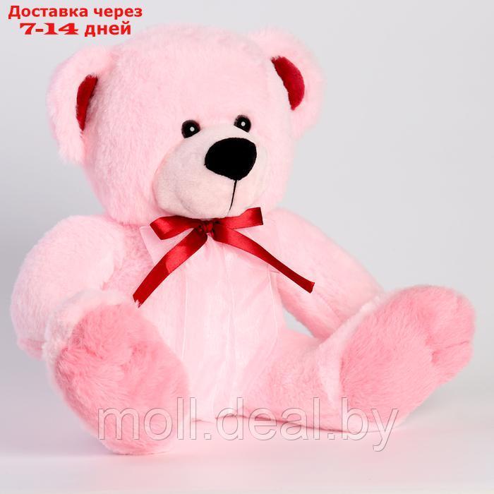 Мягкая игрушка "Медведь" с бантом, 40 см, цвет светло-розовый - фото 2 - id-p220928552