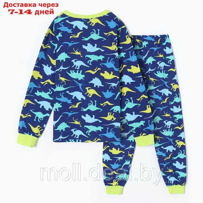 Пижама для мальчиков, цвет темно синий/дино, рост 146 - фото 6 - id-p220928564