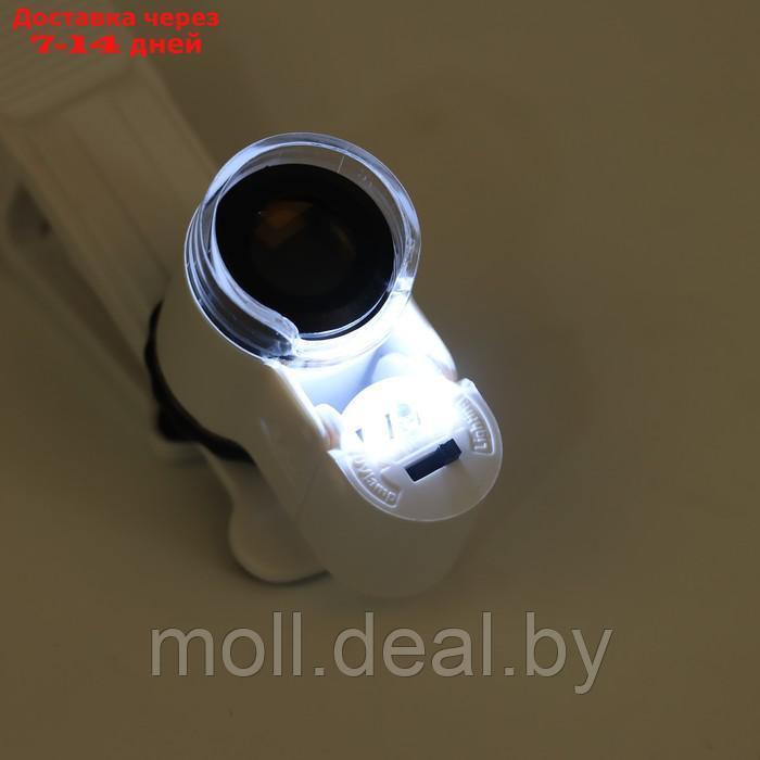 Лупа-миксроскоп с прищепкой для телефона, подсветка - фото 6 - id-p220929562