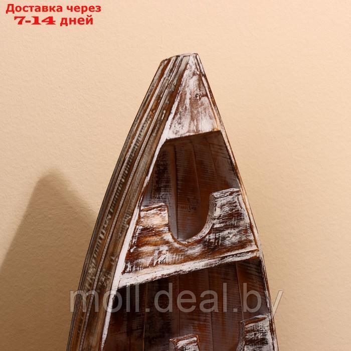 Подставка для бутылок "Лодка" 37х20х100 см, дерево албезия, светло-коричневый - фото 4 - id-p220929639