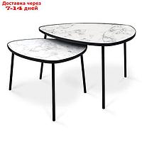 Комплект столиков LAKSI РУТА, 445(565)x600(760)x400(460),черный матовый/сабия