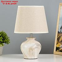 Настольная лампа "Кумп" E14 40Вт белый-коричневый 20х20х30 см.