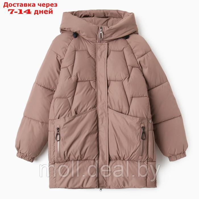 Куртка женская зимняя, цвет бежевый, размер 54
