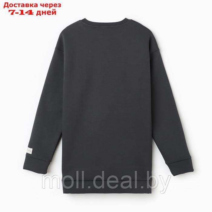 Джемпер (свитшот удлиненный) женский MIST Cozy style, графит, р. 42 - фото 4 - id-p220926735