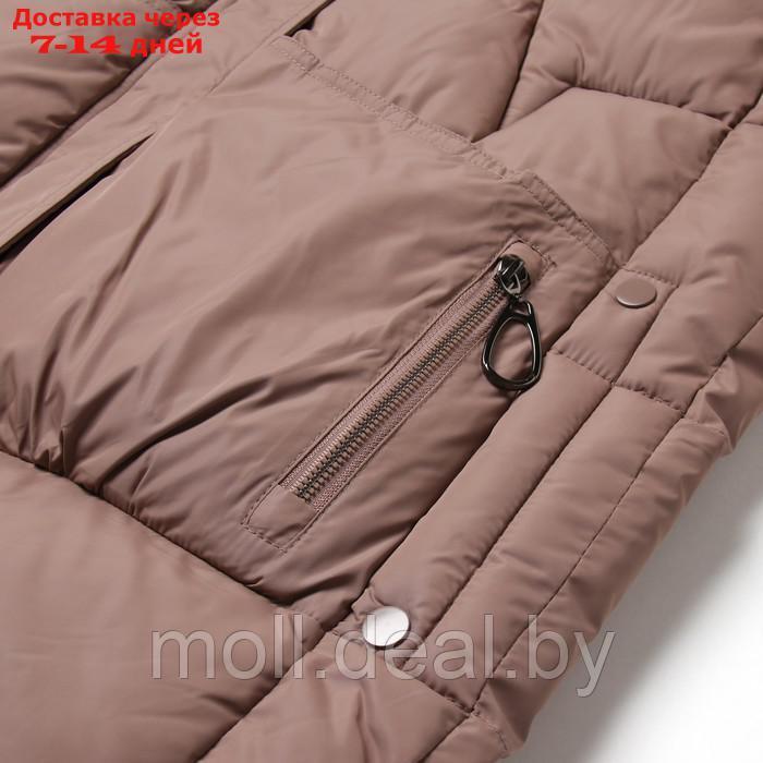 Куртка женская зимняя, цвет бежевый, размер 48 - фото 4 - id-p220926784