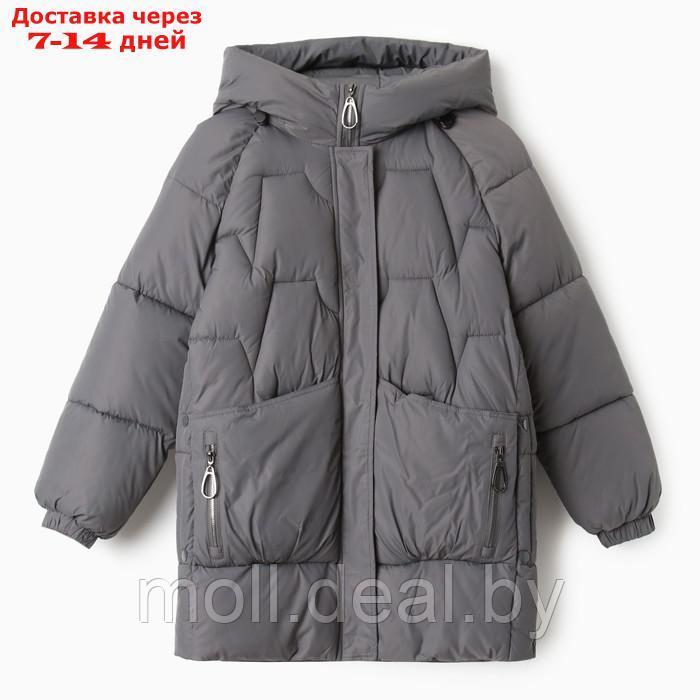 Куртка женская зимняя, цвет серый, размер 50 - фото 1 - id-p220926786