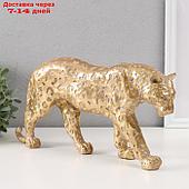 Сувенир полистоун "Леопард" золото 32х6,5х16 см