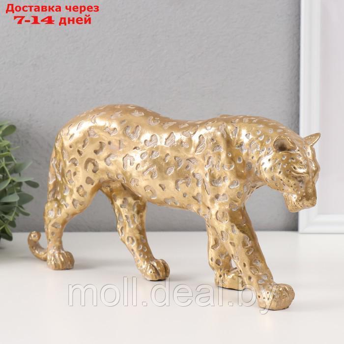 Сувенир полистоун "Леопард" золото 32х6,5х16 см - фото 1 - id-p220928791