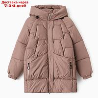 Куртка женская зимняя, цвет бежевый, размер 52