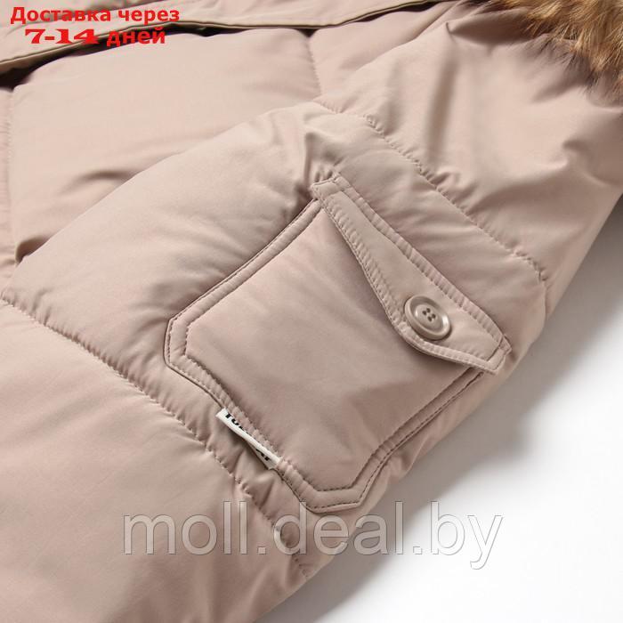 Куртка женская зимняя, цвет бежевый, размер 50 - фото 5 - id-p220926798