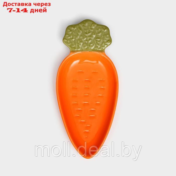 Тарелка "Морковь", плоская, керамика, оранжевая, 25 см, Иран - фото 1 - id-p220926912