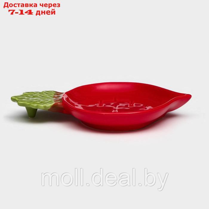 Тарелка "Редис", плоская, керамика, красный, 21 см, Иран - фото 2 - id-p220926913