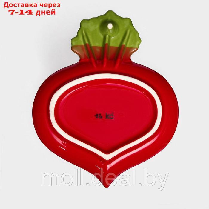 Тарелка "Редис", плоская, керамика, красный, 21 см, Иран - фото 3 - id-p220926913