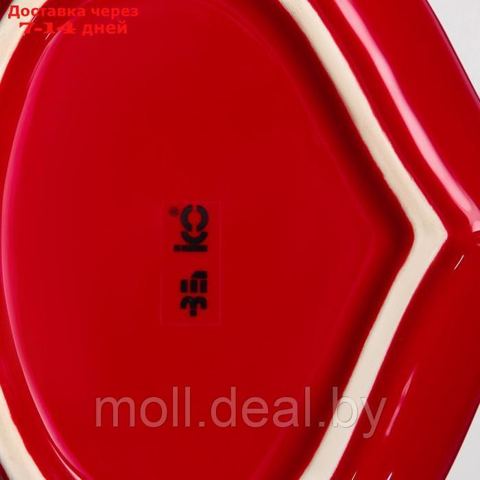 Тарелка "Редис", плоская, керамика, красный, 21 см, Иран - фото 4 - id-p220926913
