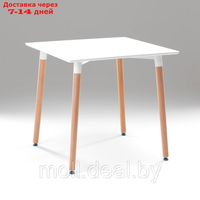 Стол на деревянных ножках HY-T03, белый, размер 80х80х74 см - фото 1 - id-p220928941